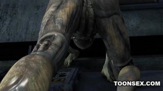 Sexy 3D cartoon alien babe fucked hard by a martian