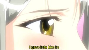 Busty anime wife freting cock with her boobs