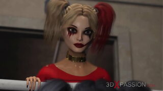 Lesbian sex with strapon. Harley Quinn plays with a female prison officer in the prison