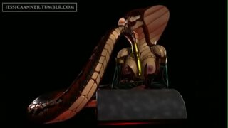 3D Cobra chick masturbates