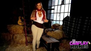 COSPLAY BABES Busty Mikasa cums in the barn