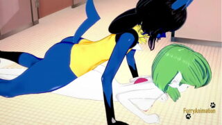 Pokemon Hentai Furry Yiff – Lucario sex in the restroom – Manga anime Japanese asian porn