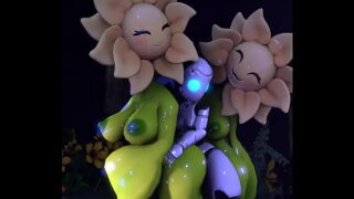 Robo fodendo com duas plantas