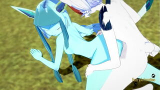 Pokemon Hentai Furry Yiff 3D – Glaceon handjob and fucked by Cinderace with creampie