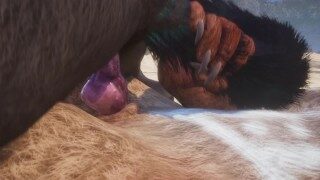 Gay Lion & Wolf Fuck By The Beach and Make Lots of Cum (Furry Orgasm In Mouth) / Wild Life Furries