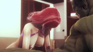 Ogre dominates anime girl