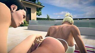 Stepson has anal at pool with stepmom