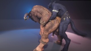 Furry Femboy x Monster Cock 3D